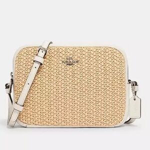 Coach Rattan and White Mini Camera Bag